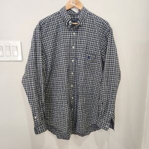 Polo Ralph Lauren Plaid Stretch Poplin Shirt Large Tall Button Down Gray Mens